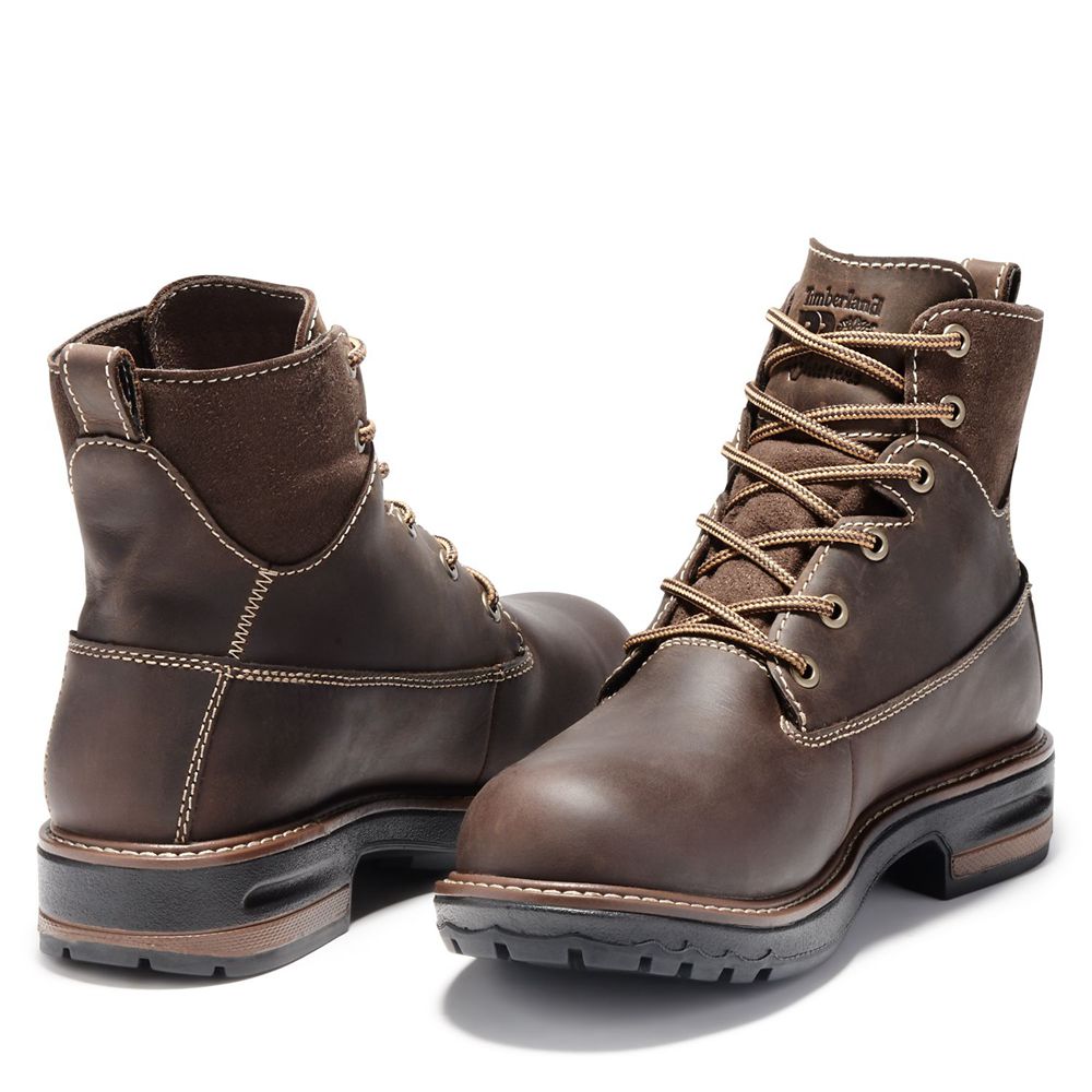Botas de Trabajo Timberland Mujer Pro® Hightower 6” Alloy Toe Marrones Oscuro - Chile UBX-398764